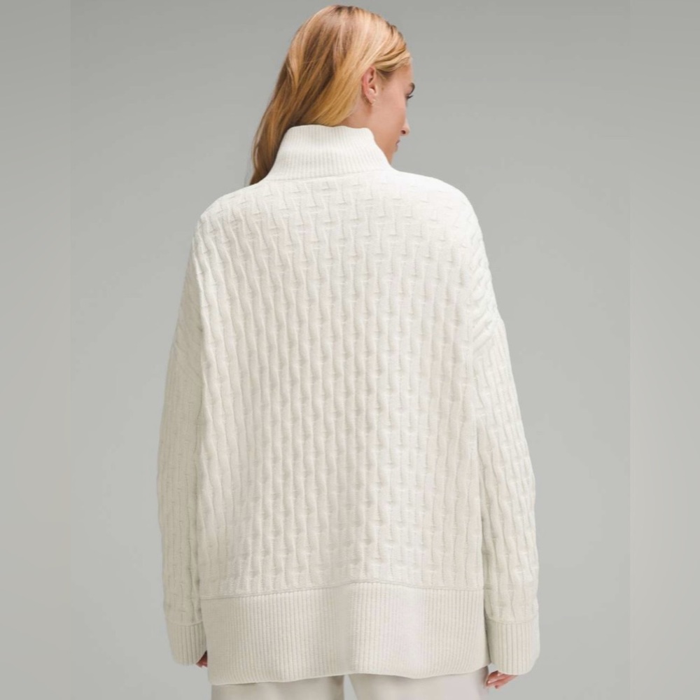 NWT Lululemon Cable Knit Relaxed Fit Sweater in Bone - Picture 4 of 15